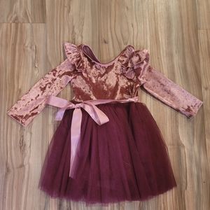 crushed velvet and tulle party dress
